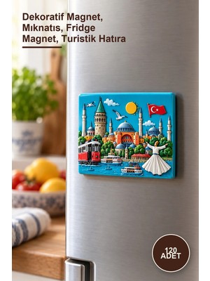 Yenilig 120 Adet Istanbul Temalı Silikon Buzdolabı Süsü – Dekoratif Magnet, Mıknatıs, Fridge Magnet, Turistik Hatıra