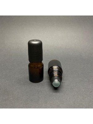aklow akyoleticaret 3 ml Amber Cam Roll-On Esans Şişesi, 3 cc Cam Bilyeli Şişe 6 Adet