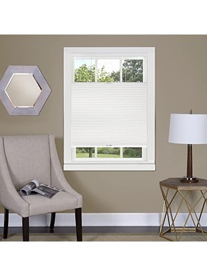 aklow akyoleticaret 67 Inç Genişlik, 150 cm Uzunluk Beyaz Hücresel Pileli Pencere Perdesi, Işık Filtreleyen