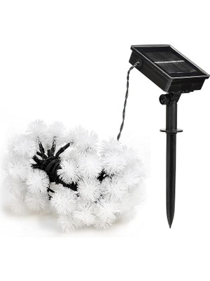 MSP Solar 50 Ledli 7 Metre Güneş Enerjili Ponpon Bahçe Aydınlatma Balkon Dekorasyon Günışığı
