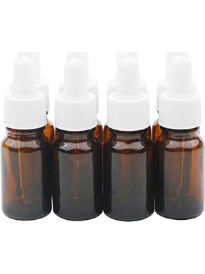 aklow akyoleticaret 10 ml Amber Mini Cam Damlalıklı Şişe, 1/3 Oz, 8 Paket