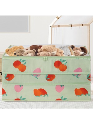 Happy Trend Kapaklı Saklama Torbaları, 3'lü Paket Su Geçirmez Giysi Saklama Kovaları Battaniye, Yorganlar, Çarşaflar, Yastıklar, Oyuncaklar, Şeftali Için Dayanıklı Kulplu ve Fermuarlı