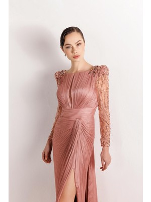Perfect Mega Store Kenzel Kolları Taş Detaylı Abiye ELBISE-25099