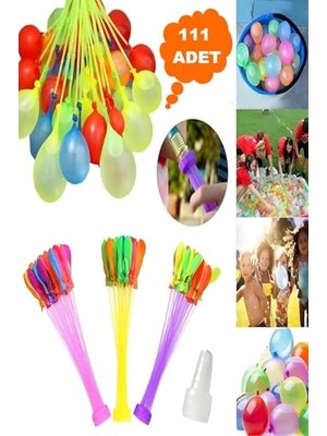 aklow akyoleticaret Oyuncak, Hyd 111 Adet Aparatlı Su Balonu ve Su Balon Sihirbazı Su Oyunu Doldurma Aparatlı Parti Malzemesi