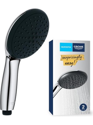 MSP Vitalio Start 110 El Duşu, 2 Akışlı (Yağmur & Jet), Smartswitch, 110MM Yuvarlak Duş Başlığı, Silikon Halka, Kireç Önleyici Sistem, Krom, 26948001