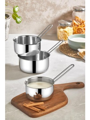 MSP 3 Lü Kaçerola Sosluk Sütlük 12 cm - 14 cm - 16 cm Tek Ebat