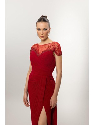 Perfect Mega Store Kenzel Üst Bedeni Kasnak Abiye ELBISE-26039