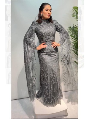 Perfect Mega Store New Elegans Sim Işlemeli Abiye ELBISE-2378