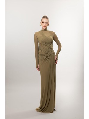 Perfect Mega Store Kenzel Yaka Drape Detaylı Abiye ELBISE-26080