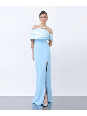 Perfect Mega Store Hotcontact Yaka Fiyonk Detaylı Abiye ELBISE-5119