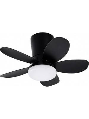 MSP Nesil Tavan Vantilatörü 64 cm Toplam Çap – 6 Kademeli, 3 Işık Renkli, Kumandalı, Sessiz Fan (Tavana Vidalı Montaj) Avize (Siyah-Siyah)