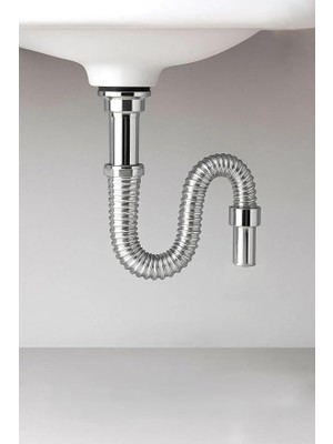 MSP Home 80 cm Krom Körüklü Lavabo Gider Borusu – Esnek Metal Lavabo Sifon Hortumu, Uzatılabilir Gider Borusu, Banyo ve Mutfak Lavaboları Için Dayanıklı Sifon Bağlantı Hortumu