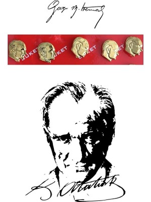 MSP Atatürk Yaka Rozeti 5 Adet Sarı Renk