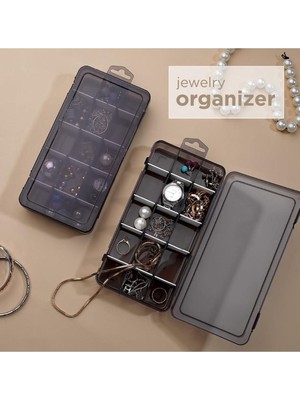 Happy Trend Life 2 Adet Ayraçlı Askılı Füme Takı Organizer Düzenleyici Kutusu MIT1148