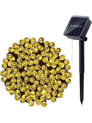 MSP Enerjili LED Bahçe Işığı 12 Metre 100 LED Solar Işık Zinciri, IP65 Su Geçirmez, 8 Aydınlatma Modu, Dış Mekan, Balkon, Teras, Çit ve Ağaç Dekoru