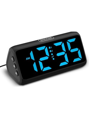 MSP Uykular Için Yüksek Sesli Çalar Saat, LED Ekranlı, Çift Alarm, 5 Parlaklık Kısıcı, 4 Ses Seviyesi, Kapatma Hafızası, Çalar Saat, Komodin, Çocuklar, Gençler, Yaşlılar ve Ağır Uyuyanlar Için