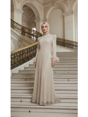 Perfect Mega Store Pınar Şems Tamamı Taşlı Abiye Elbise-Aygen