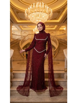 Perfect Mega Store Suenna Önü Korse Detaylı Tamamı Taşlı Biye ELBISE-451