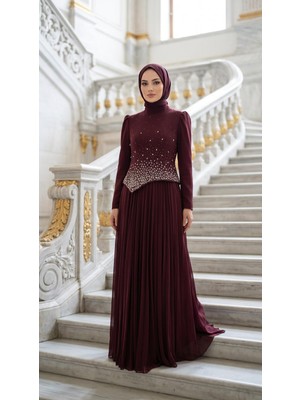 Perfect Mega Store Tuay Önü Taş Detaylı Abiye ELBISE-4498