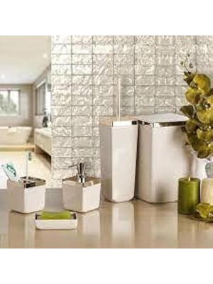 MSP Toskana Banyo Seti Bej Altın Çerçeve 5'li M-SAS01-09A