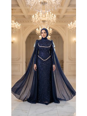 Perfect Mega Store Suenna Önü Korse Detaylı Tmamı Taşlı Abiye ELBISE-452