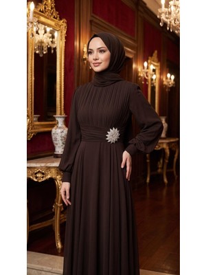 Perfect Mega Store New Elegans Önü Pilise Detaylı Abiye ELBISE-2367