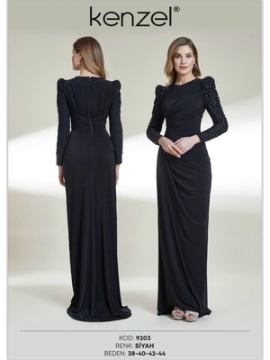 Perfect Mega Store Kenzel Kolları Taş Detaylı Abiye ELBISE-9203