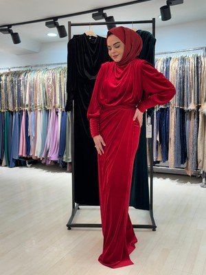 Perfect Mega Store Kenzel Kadife Kumaş Abiye ELBISE-1313