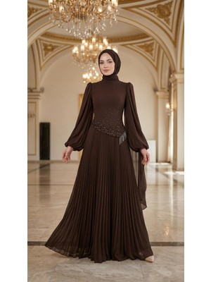 Perfect Mega Store New Elegans Eteği Drape Detaylı Abiye ELBISE-2531
