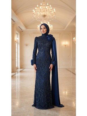 Perfect Mega Store New Elegans Tamamı Taş Detaylı Abiye ELBISE-2475