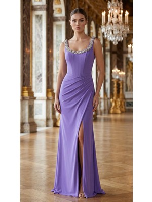 Perfect Mega Store So Lady Korse ve Taş Detaylı Abiye ELBISE-4006