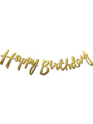 MSP Happy Birthday Gold Banner Doğum Günü Süsü