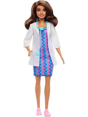 MSP Beyaz Önlüğü, Elbisesi, Ayakkabıları ve Stetoskop Aksesuarıyla Barbie Kariyer Bebekleri Doktor Bebek, JKF76