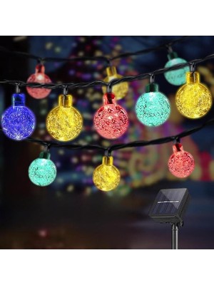 MSP 50 Ledli Rgb Işık 8 Modlu Solar Kristal Top Bahçe Aydınlatma Dekorasyon Güneş Enerjili