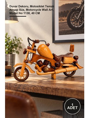 Yenilig 1 Adet Dekoratif Ahşap Harley Motor – Duvar Dekoru, Motosiklet Temalı Ahşap Süs, Motorcycle Wall Art, Model NO:1138, 40 cm