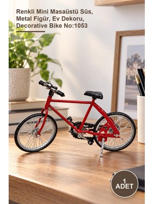 Yenilig 1 Adet Dekoratif Metal Bisiklet – Renkli Mini Masaüstü Süs, Metal Figür, Ev Dekoru, Decorative Bike NO:1053