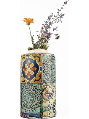 MSP Seramik Vazo Renkli | El Yapımı, Canlı & Benzersiz Tasarım | Modern Dekoratif Obje | Çok Renkli Seramik Malzeme | 11–30 cm | Estetik & Dayanıklı El Işçiliği | Şık Ev Dekorasyonu (YL692)