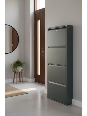 MSP Metal Ayakkabılık 4'lü Kilitli Model Antrasit, LC08-MSRL50-4