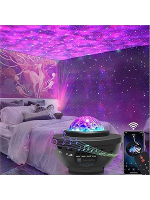MSP Projektör Gece Lambası Bluetooth Hoparlör Bluetooth Lazer Işıklı Sese Duyarlı Hoparlör Gece Lambası Disko Lambası Parti Lambası