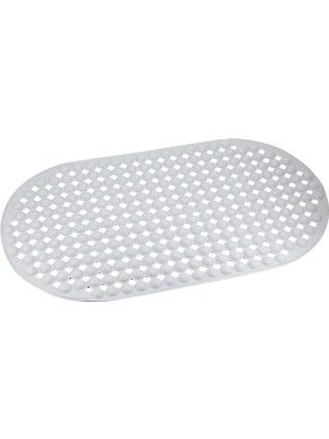 MSP Serisi Banyo - Küvet Içi Kaydırmaz Vantuzlu Yuvarlak Desenli Oval Paspas 66,5 x 36,5 Cm, Koyu Beyaz