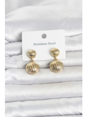 Givoria 316L Çelik Gold Renk Vintage Model Kadın Küpe TJ-BKP11837 HXCDR47