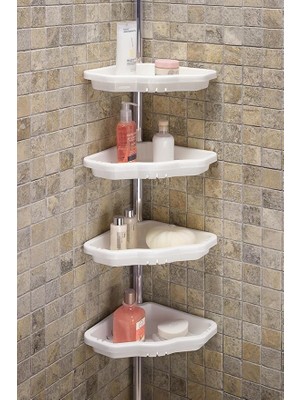 MSP Banyo Köşe Rafı, Aluminyum, Beyaz