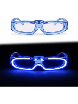 Givoria Mavi LED Işıklı Parti Gözlüğü 3 Modlu – Glow &amp; Gece Eğlence Gözlüğü HXCDR47