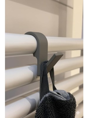 MSP Askılığı, 6'lı Set, Duşakabin ve Havlupan Petek Için, Banyo Mutfak Kancalı (Gri)