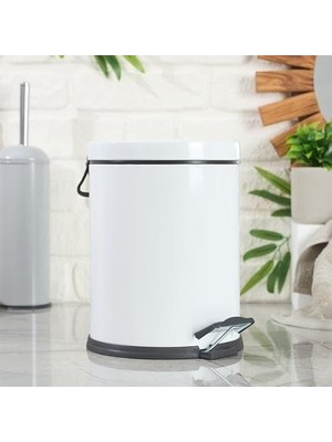 MSP Pedallı Çöp Kovası - Beyaz - 5 Lt