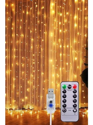 MSP LED 3MX3M Günışığı 300 Adet LED 8 Fonksiyonlu USB 10 Sarkıt