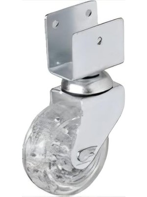 MSP 328 U Tablalı Dönerli Şeffaf Mobilya Tekeri 50 Mm, Iç Mekan Masa Sehpa Tekerleği 35 kg Taşıma Kapasitesi, Plk Malzeme Hareketli Makara - 4 Adet