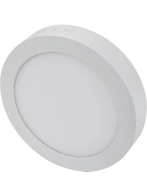 MSP CT-5233 18W Panel LED Armatür Beyaz Yuvarlak Sıva Üstü Metal Kasa Beyaz Işık 6400K