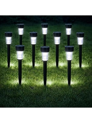 MSP 10'lu Güneş Enerjili LED Bahçe Aydınlatması Solar Aydınlatma IP44 Su Geçirmez Işık Seti