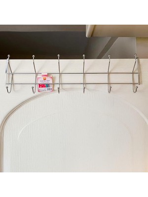 MSP Krom Kapı Arkası Askılık - 50 cm Genişlik, Vidasız Matkapsız Kapı Üstü Askı, Çok Amaçlı Elbise, Mont, Çanta Düzenleyici, Krom Kaplama Banyo, Mutfak, Oda Askılığı